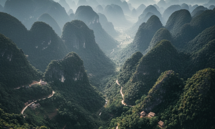 le capharnaüm inextricable de pitons calcaires de cao bang